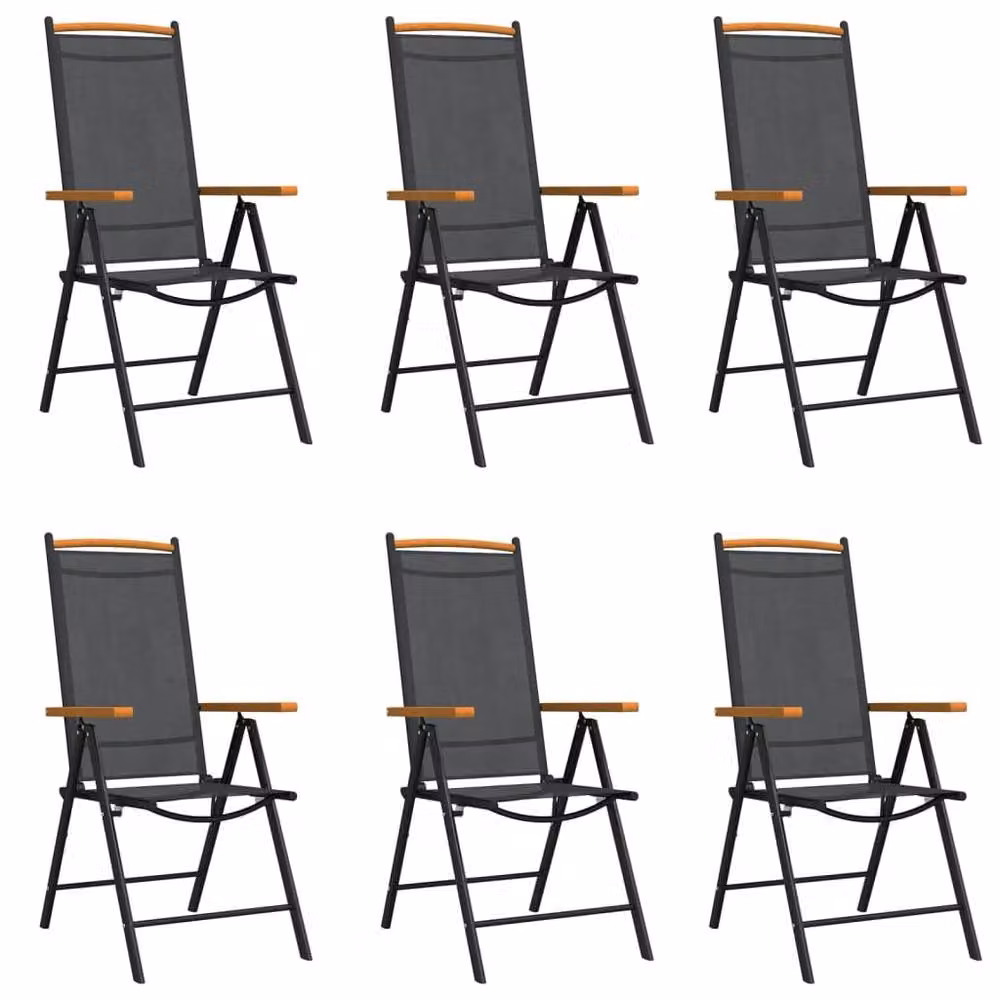 Berkfield Home 7 Piece Black Aluminium Garden Dining Set – 3