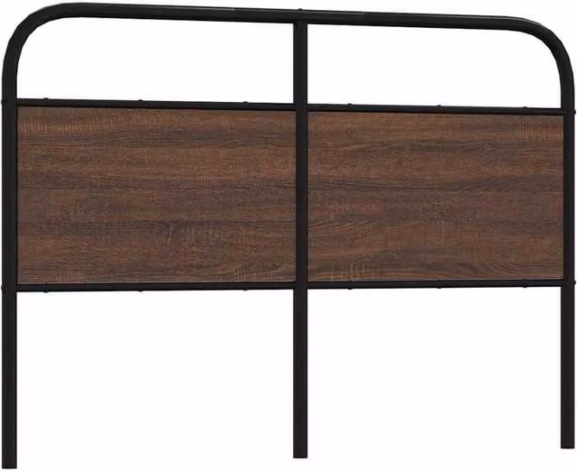 Berkfield Home Classic Headboard in Brown Oak with Steel and Engineered Wood, Width: 120 cm – 1