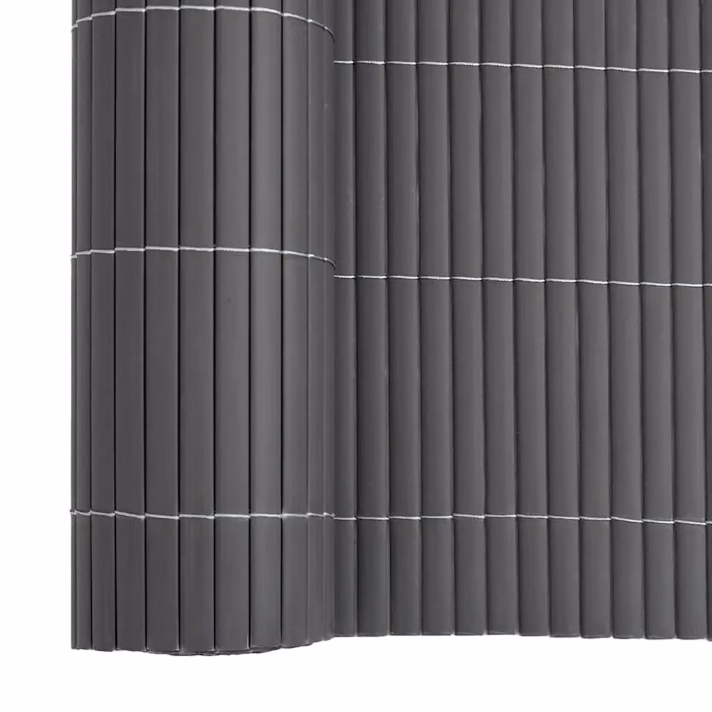 Berkfield Home Double-Sided Grey PVC Garden Fence Mat, H: 180 cm x W: 500 cm – 6