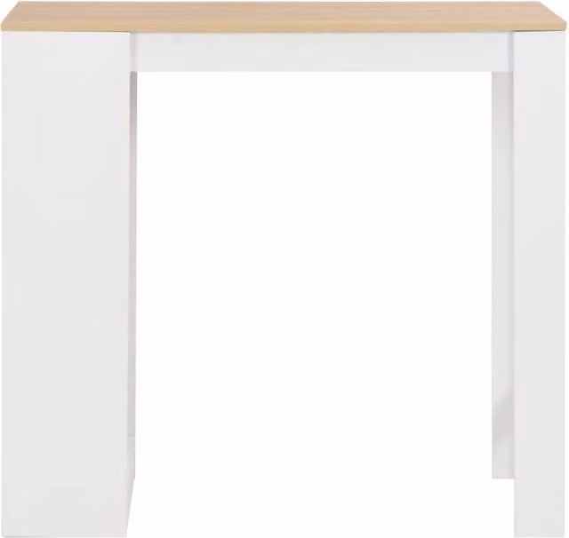 Berkfield Modern White Home Bar Table with Shelf, W/D/H: 110 x 50 x 103 cm