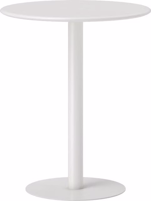HOMCOM Round White Dining Table with Metal Base, W/D/H: 60 x 60 x 72 cm