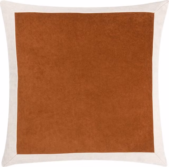 Auden Linen Velvet Feather Filled Square Cushion in Pecan Brown