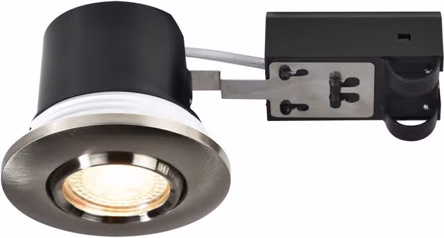 Nordlux Umberto Recessed Downlight, Silver Metal, GU10, IP44, Mains Operated