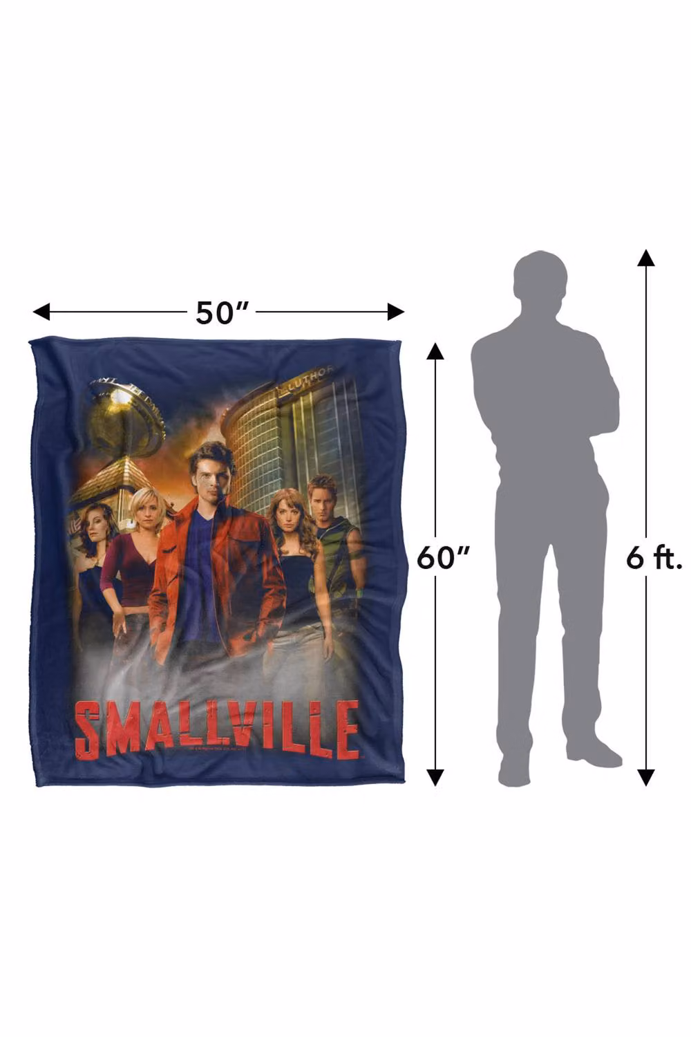 Warner Bros. Smallville The Cast Silky Touch Super Soft Fluffy Polyester Throw Blanket in Multicolour – 3
