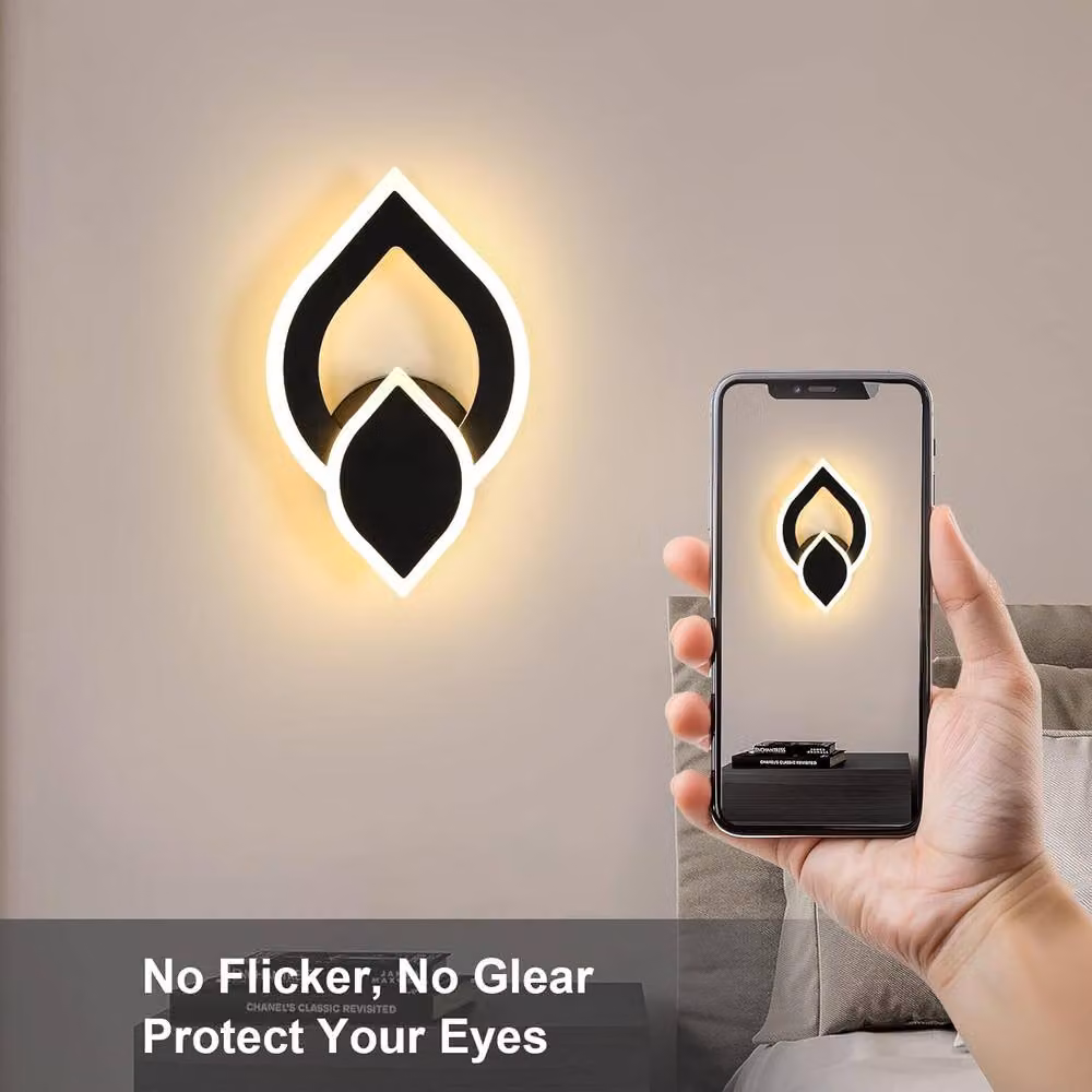 COMELY Modern Black LED Indoor Wall Lights with Warm White Up and Down Lighting – 5