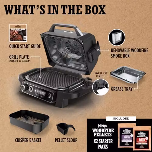 Ninja Woodfire Electric BBQ Grill and Smoker, Tabletop Hot Air Model, Grey and Black – 2