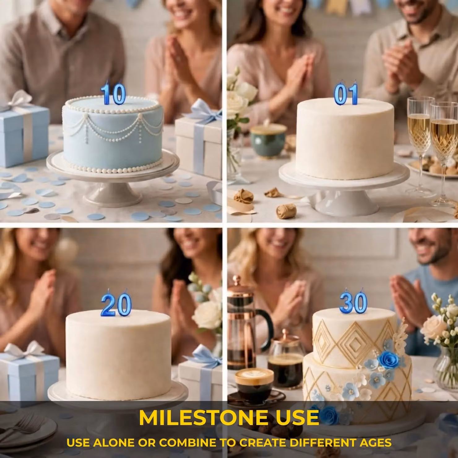Shatchi Blue Number 0 Birthday Cake Topper Candle – 6