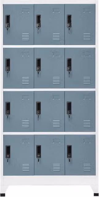 Berkfield Home Locker Cabinet in Light Grey and Dark Grey, W/D/H: 90 x 45 x 180 cm – 1