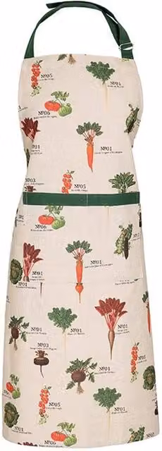 RHS Benary Vegetables Adult Cotton Apron in Beige and Multicolour