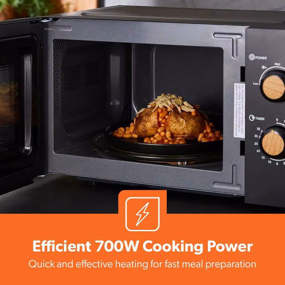 Geepas NORDiQ 20L Solo Microwave Oven, 700W, Black – 3