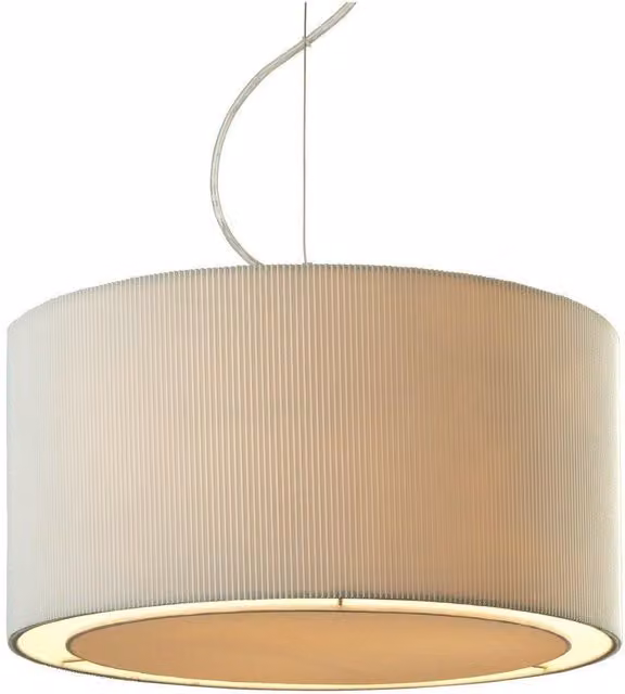 Netlighting Clio 3 Round Ceiling Pendant Light in Chrome and Beige with E27 Socket