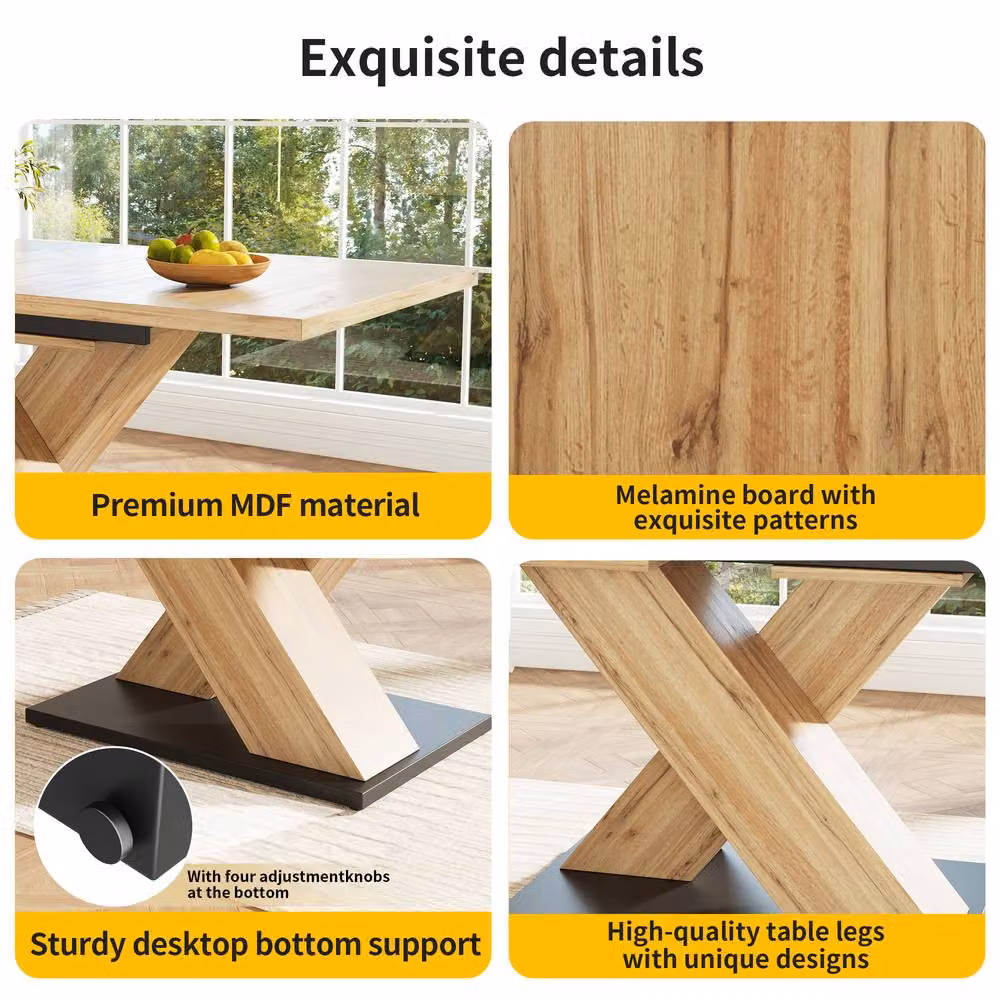 BTM Extendable Rectangular Dining Table in Brown, W/D/H: 119 x 80 x 75 cm – 4