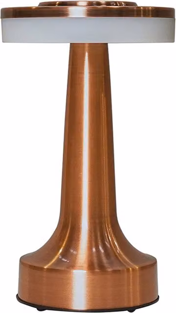ValueLights Talence LED Rechargeable Outdoor Table Lamp in Copper
