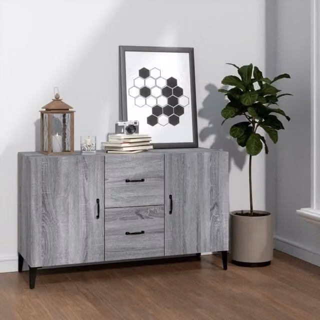 Berkfield Home Grey Sonoma Sideboard in Engineered Wood W/D/H: 100 x 36 x 60 cm – 1