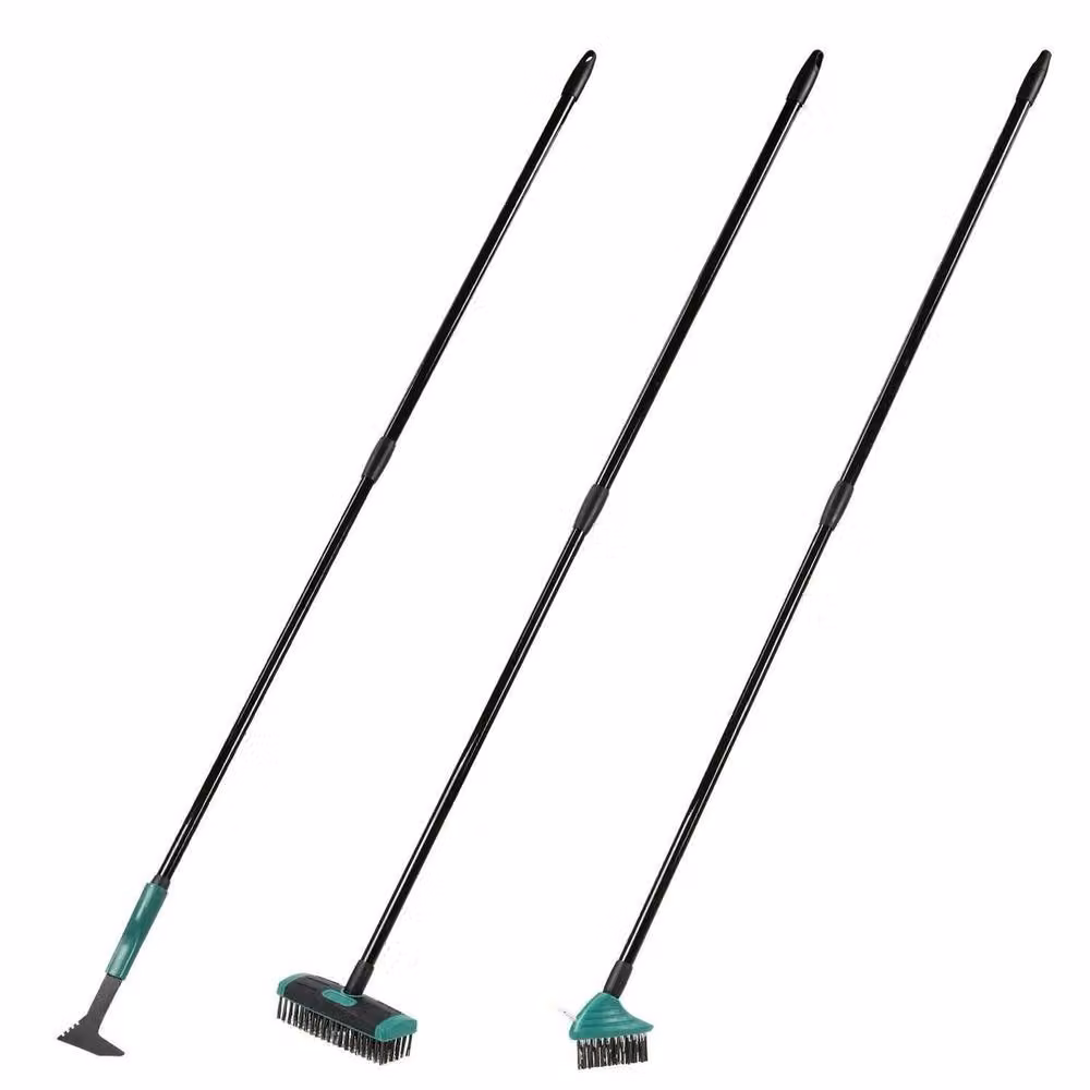 SPETLEK 4 in 1 Telescopic Weed Remover Brush in Green with Metal Wire – 4