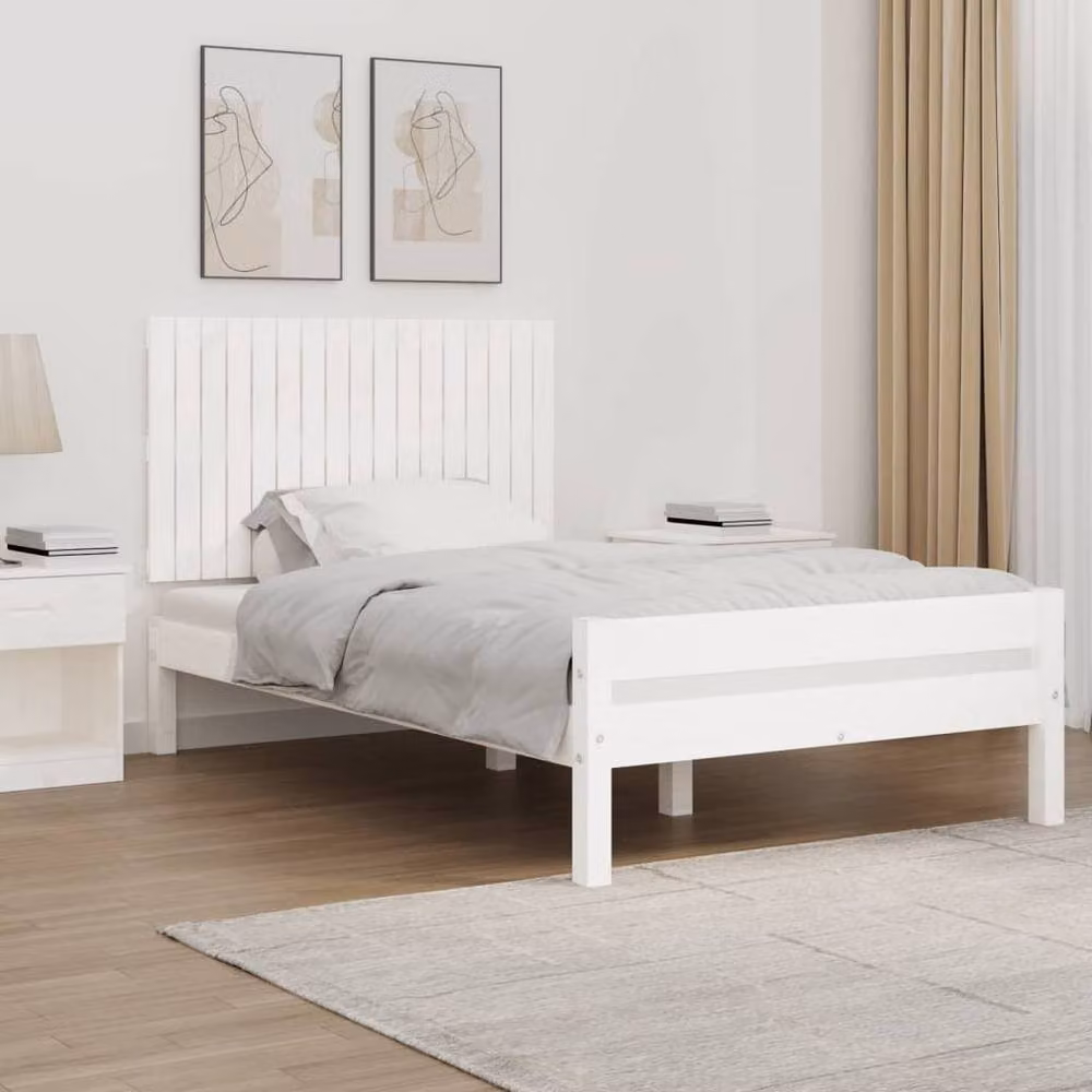 Berkfield Home White Rustic Solid Pine Wood Wall Mount Headboard W/D/H: 108 x 3 x 60 cm – 2