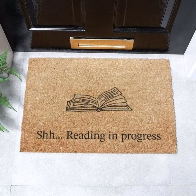 Artsy Mats Reading In Progress Doormat, Brown, W: 60 cm, D: 40 cm