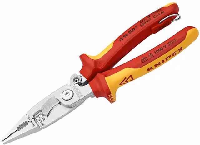Knipex Installation Pliers with Tether Point, 200mm, Grey