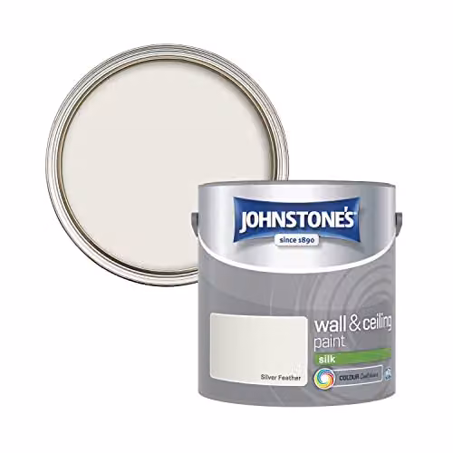 Johnstone's Silk Emulsion Wall and Ceiling Paint, Silver, 2.5l – 2