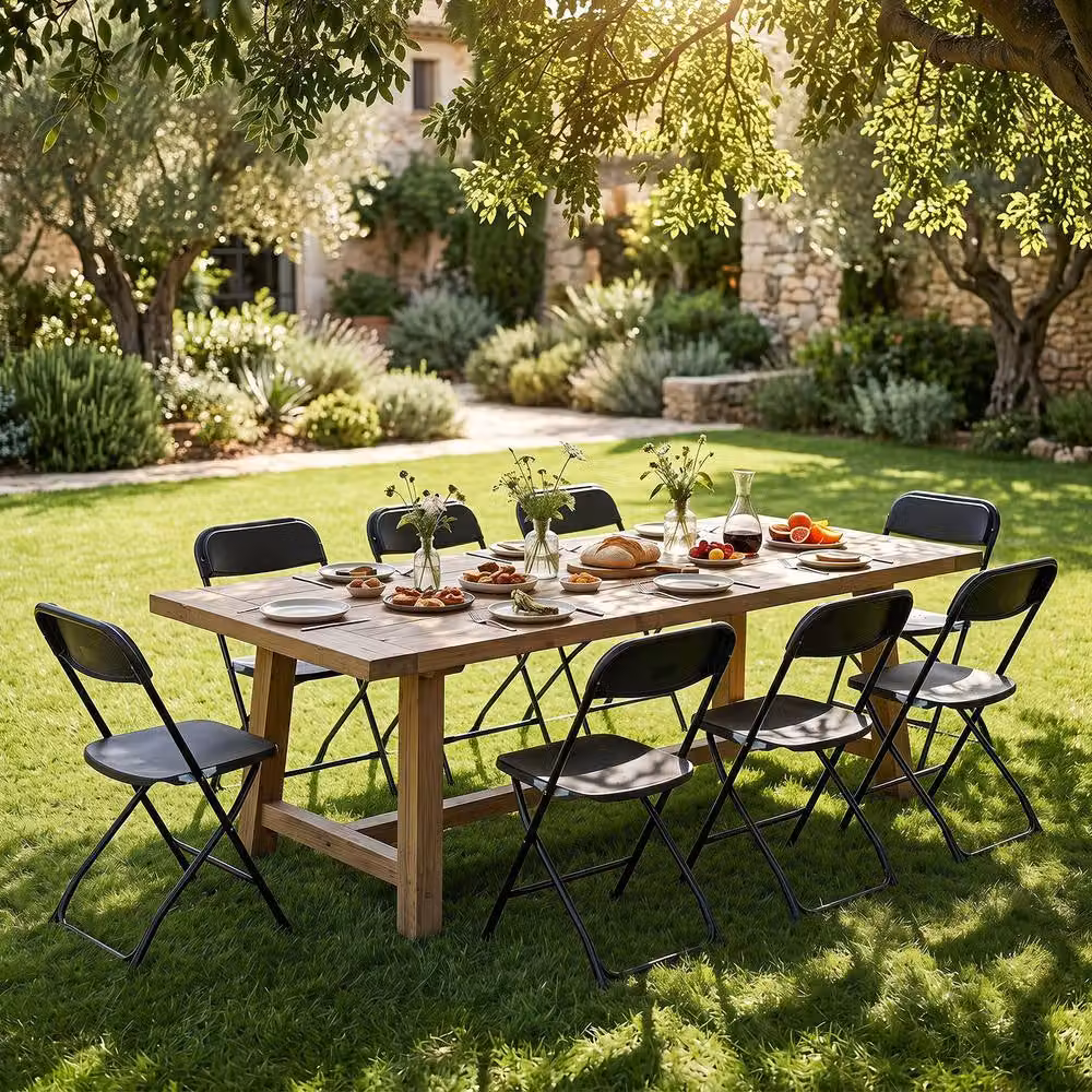 Gymax 4 Pack of Black Metal Folding Chairs – 6