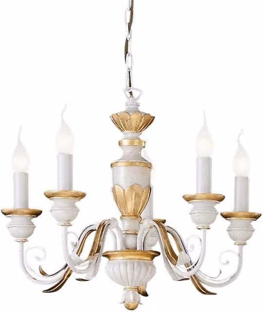 Ideal Lux Firenze 5 Light Chandelier in Gold/Brass