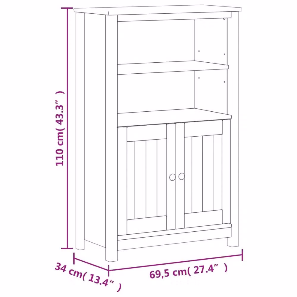 Berkfield Home Beautiful 3 Piece Black Solid Pine Wood Bathroom Furniture Set including Vanity Unit, Tall Cabinet and Mirror Cabinet – 4