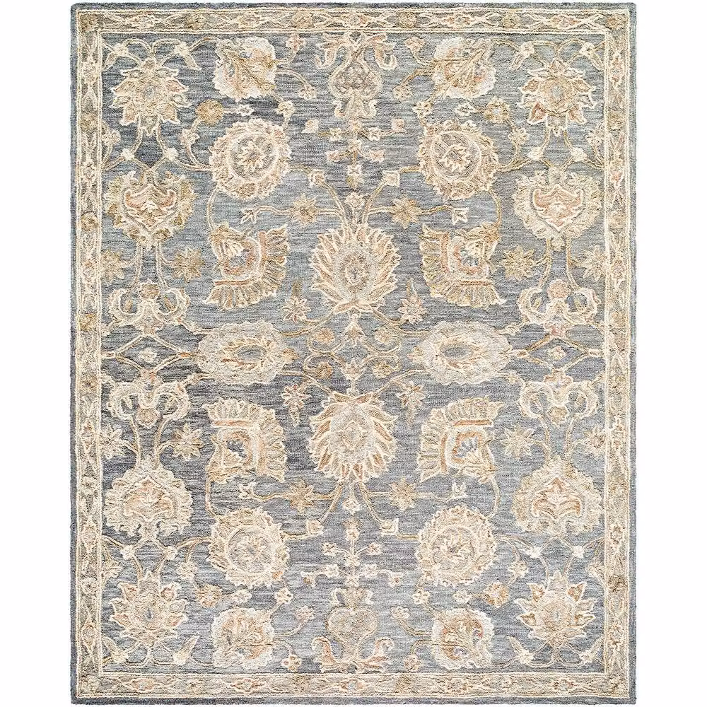 Livabliss Arnold Hand Tufted Wool Traditional Boho Living Room Rug in Blue, Beige and Grey, W: 185 cm, D: 275 cm – 2