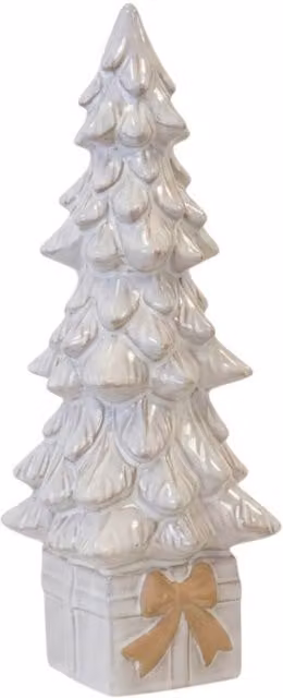 Four Candle White and Multicolour Abstract Ceramic Christmas Tree Ornament, Height: 30 cm – 1