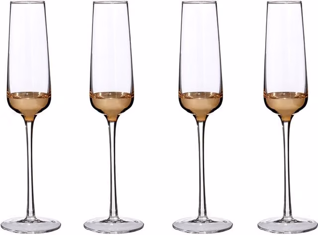 Orsina Horizon Set of Four Gold Champagne Flutes