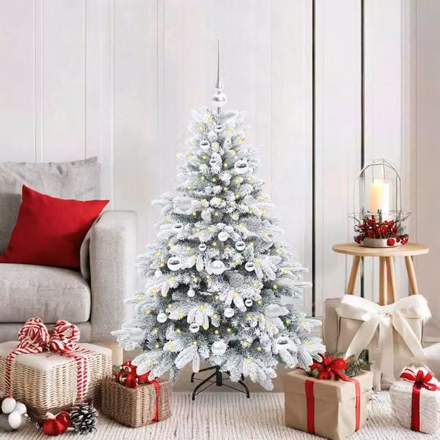 Berkfield Home Artificial Green Christmas Tree with 150 Warm White LEDs, Height: 120 cm
