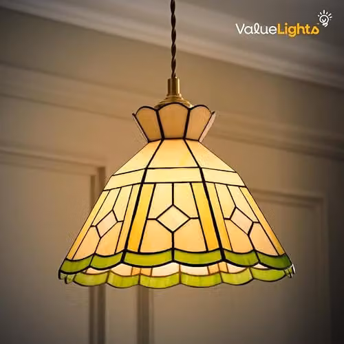 ValueLights Evelyn Tiffany Rose Glass Ceiling Pendant Light Shade in Multicolour – 2