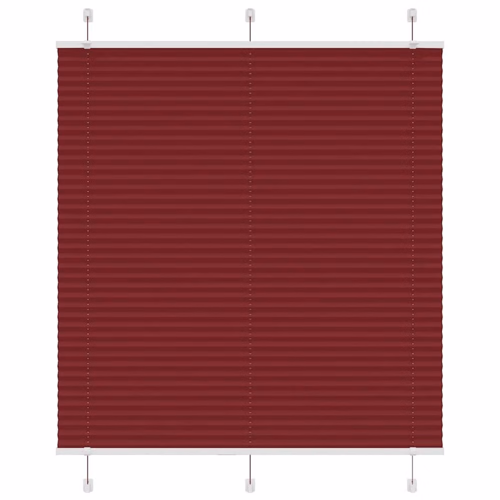 Berkfield Home Single Pleat Corded Blind in Bordeaux Red, W: 120 cm, H: 100 cm, Polyester Fabric – 2
