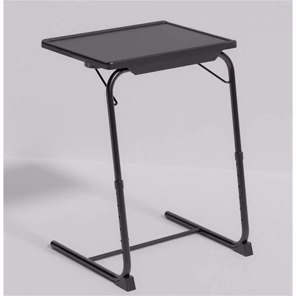 Nordara Black Adjustable Folding Rectangular Table with Sled Base, W/D/H: 73 x 55 x 52 cm – 3