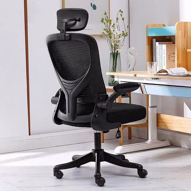 EONLION Ergonomic Office Computer Desk Chair in Black with Adjustable Headrest and Height Adjustment