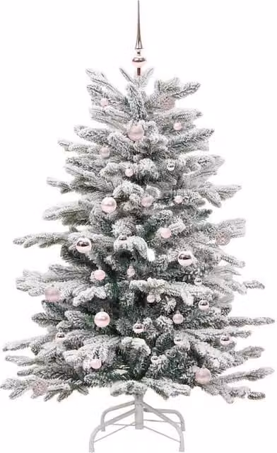 Berkfield Home Elegant White Artificial Hinged Christmas Tree, Height: 150 cm