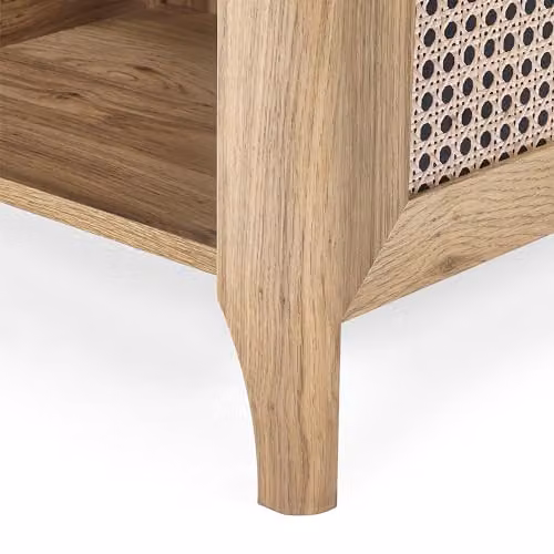 Julian Bowen Sydney Rattan Print Side Table with Removable Shelf in Brown, W/D/H: 40 x 40 x 55 cm – 3