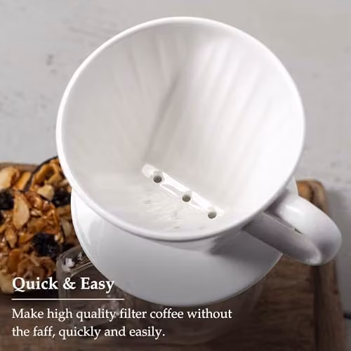 Wm Bartleet & Sons Traditional Porcelain Coffee Filter Cone in White – 4