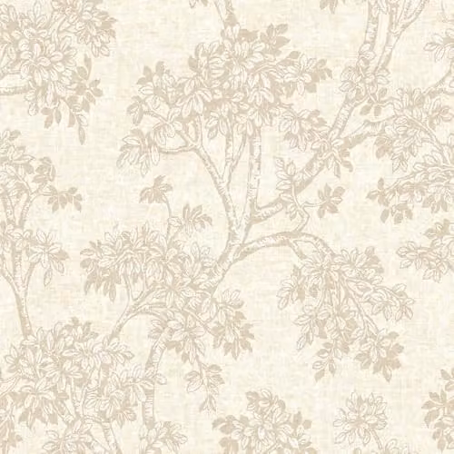 Holden Decor Hawthorn Trailing Tree Textured Blown Vinyl Wallpaper in Beige with Light Reflective Finish – 1