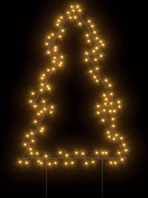 Berkfield Home Warm White LED Christmas Tree Decoration with Spikes, Black, Height: 90 cm – 1