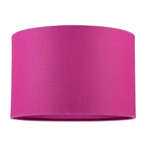 Happy Homewares Raspberry Rose Textured Linen Fabric Circular Lamp Shade in Red and Pink, W: 30 cm, H: 20 cm – 1