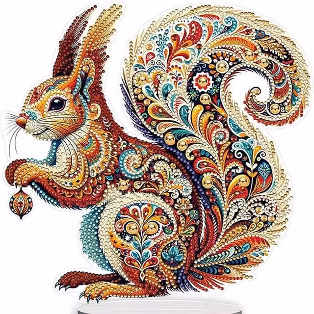 Syntego Mosaic Squirrel Tabletop Diamond Art Kit in Multicolour