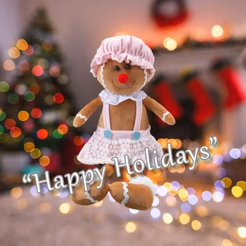 VFM e-Store Christmas Sitting Gingerbread Decoration, Pink, H 52 cm x W 22 cm x D 22 cm – 3