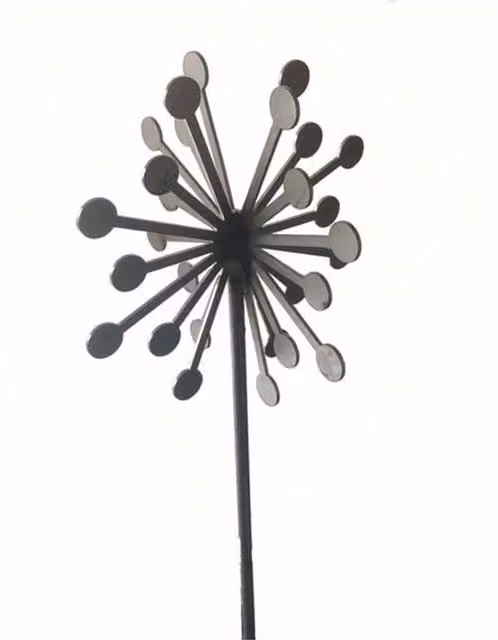 Poppyforge Pack of 3 Black Steel 3D Allium Plant Stakes, Height: 122 cm – 1