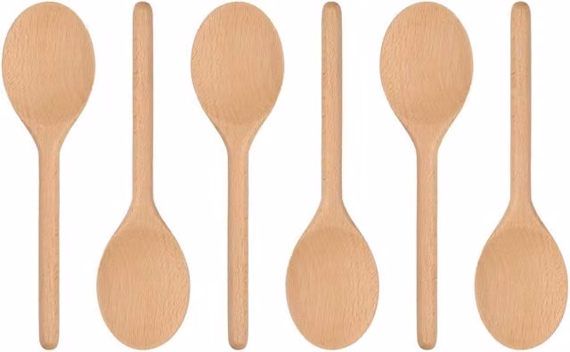 Argon Tableware Brown Heat Resistant Wooden Oval Cooking Spoon, Length: 20 cm