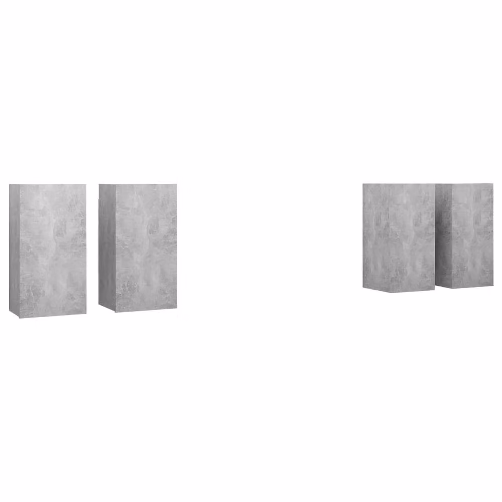 Berkfield Home Set of 4 Modern TV Cabinets in Concrete Grey, Engineered Wood, W/D/H: 30.5 x 30 x 60 cm – 2