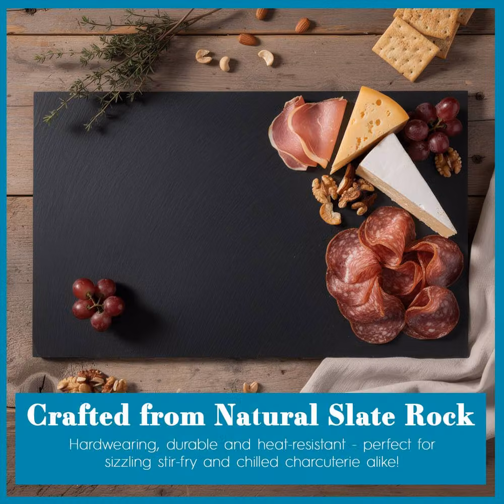Argon Tableware Linea Slate Serving Board in Grey or Black, W: 32 cm, D: 18 cm – 4