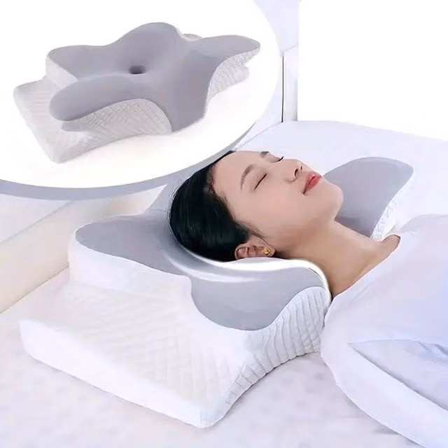 FLAVORA Orthopedic Memory Foam Wedge Pillow for Babies in Grey, Cot Size – 1