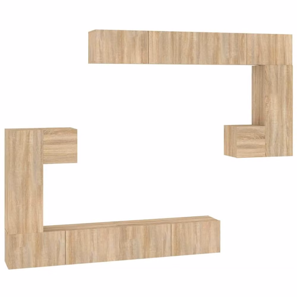 Berkfield Home Classic Wall-mounted TV Cabinet in Sonoma Oak, Light Brown – 2
