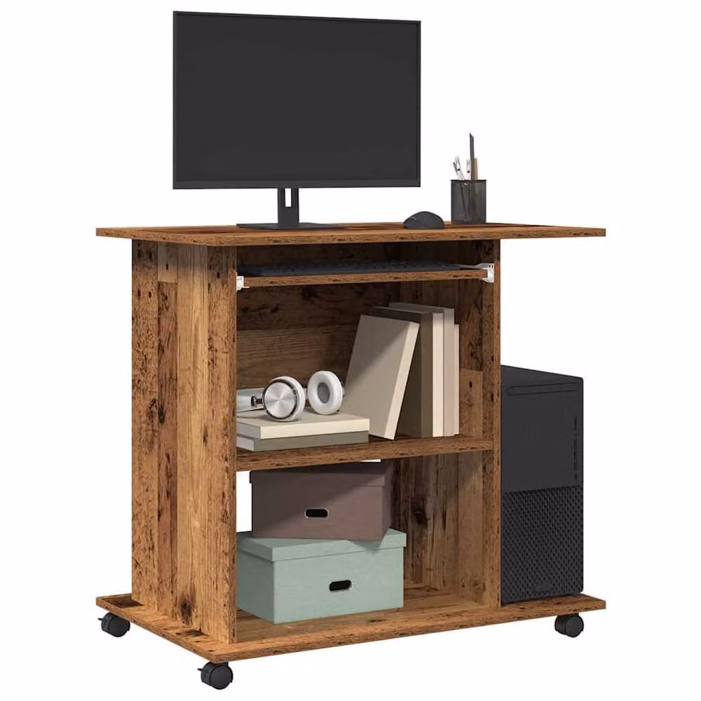 Berkfield Home Modern Computer Desk in Brown, W/D/H: 80 x 50 x 75 cm – 2