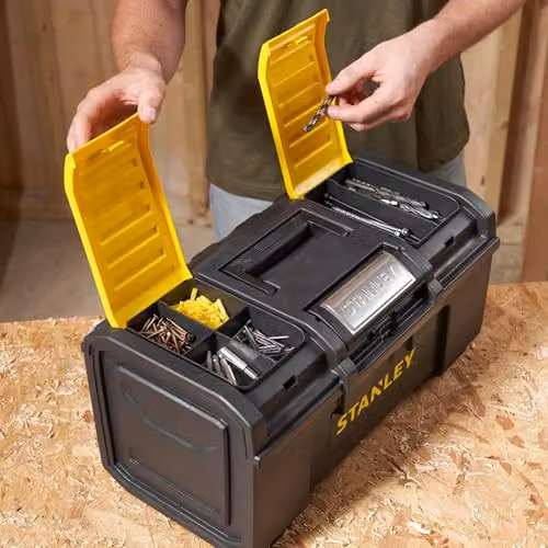 Stanley One Touch DIY Toolbox in Black, W: 60 cm – 3